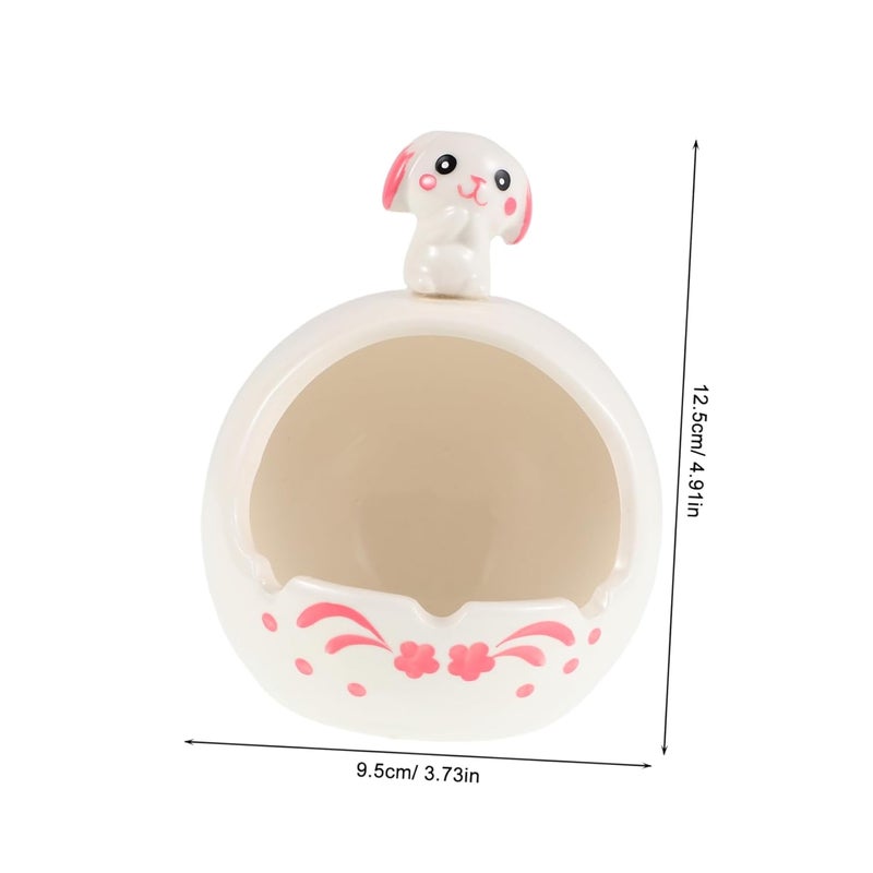 Handmade Ceramic Rabbit Ashtray Portable Car Ash Holder Decorative Accessory - Image 2